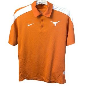 Texas Longhorns Polo Shirt Men Medium Orange NCAA Football Nike Dri Fit